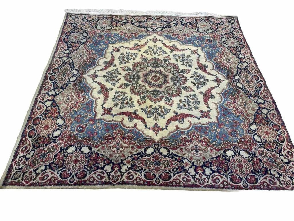 Perserteppich Kirman 180x180 cm Baumwolle handgeknüpft
