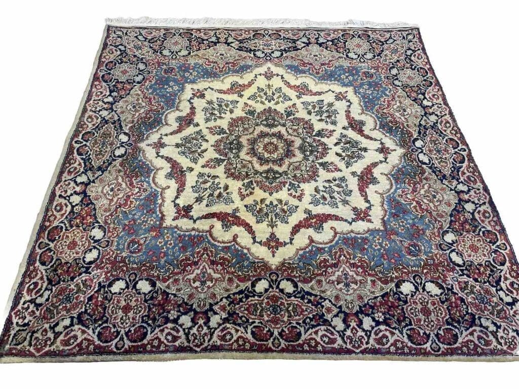 Perserteppich Kirman 180x180 cm Baumwolle handgeknüpft