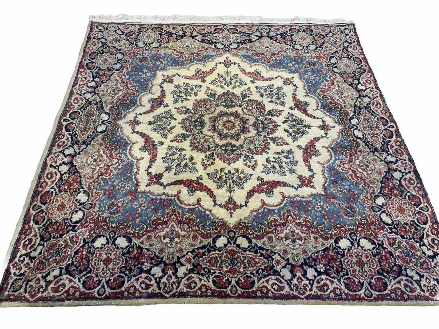 Perserteppich Kirman 180x180 cm Baumwolle handgeknüpft