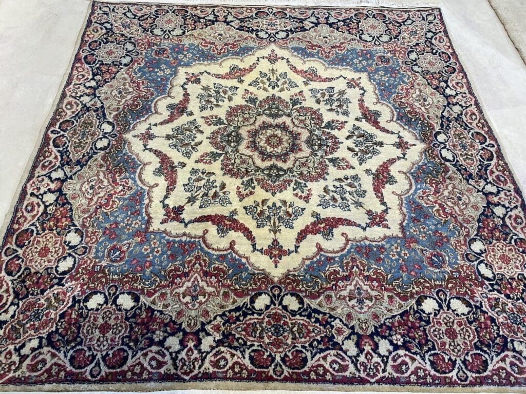 Perserteppich Kirman 180x180 cm Baumwolle handgeknüpft