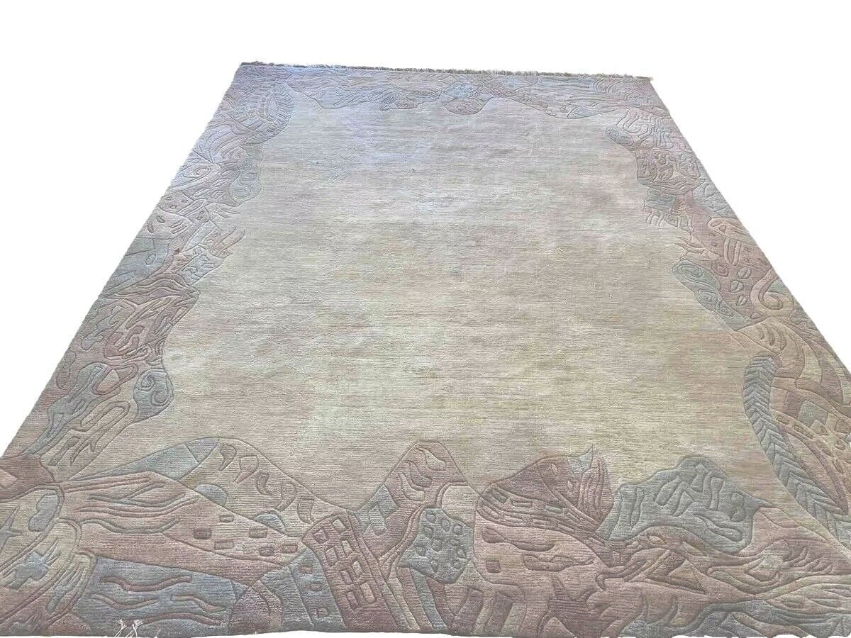 perserteppich-350x250-cm-1a-qualitat-beige-neu-aus-hochwertiger-7 Orientteppich Nepal 350 x 250 cm Wolle handgeknüpft