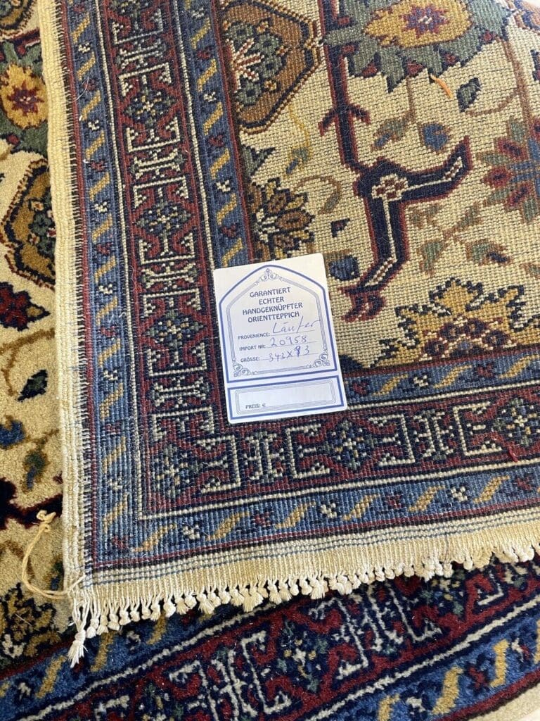 Orientteppich Sarough 343 x 95 cm Baumwolle handgeknüpft