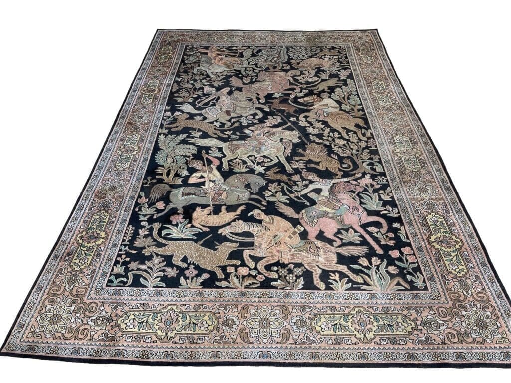 Orientteppich Kaschmir 270x185 cm Seide handgeknüpft
