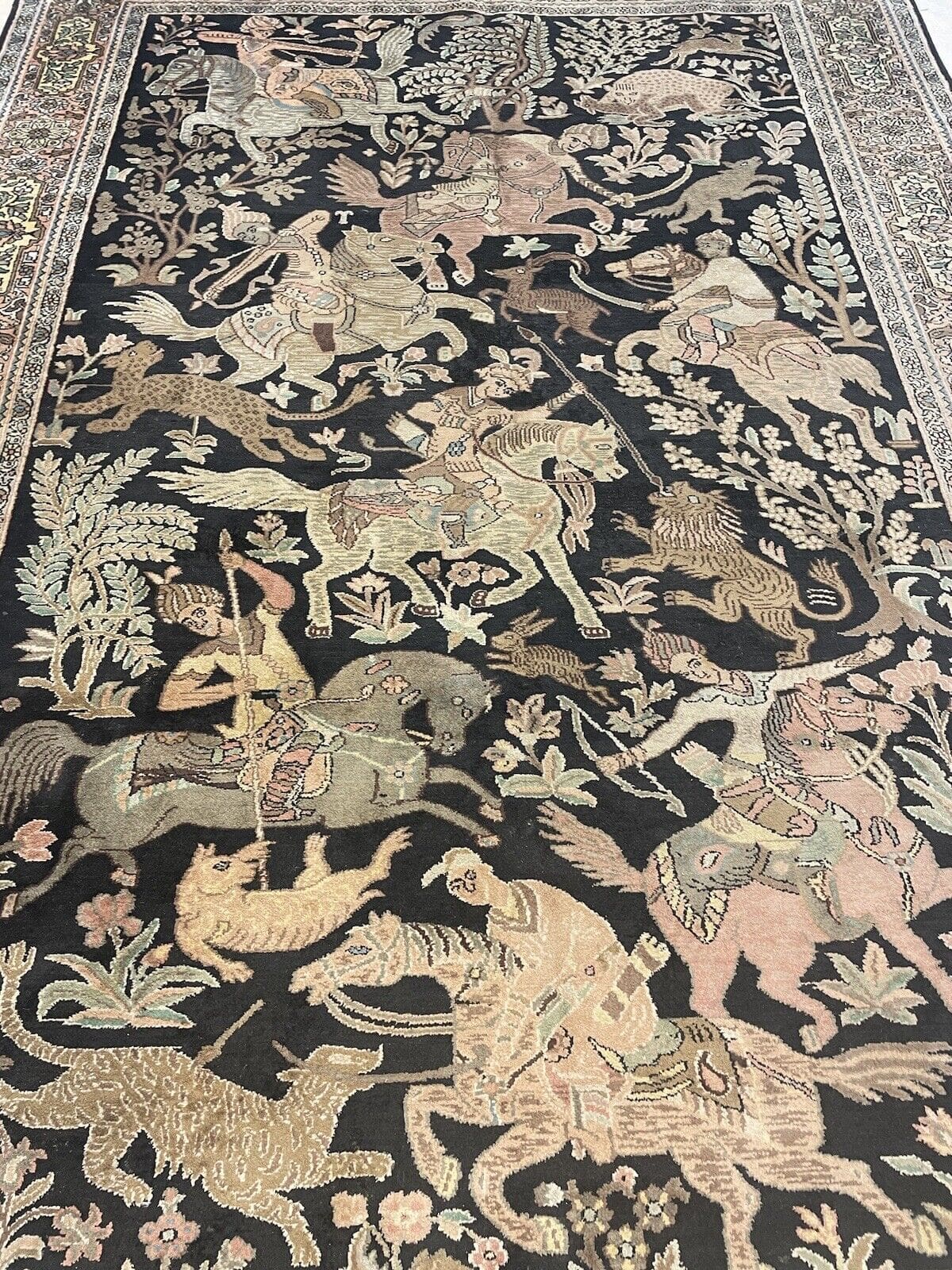 Orientteppich Kaschmir 270x185 cm Seide handgeknüpft