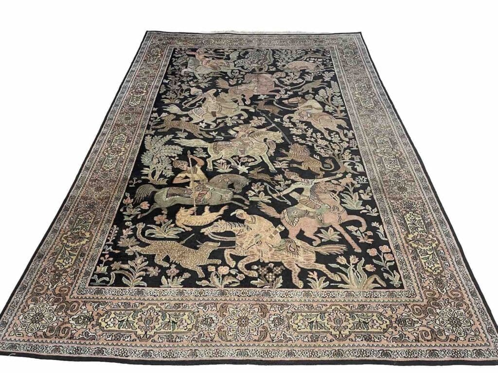 Orientteppich Kaschmir 270x185 cm Seide handgeknüpft