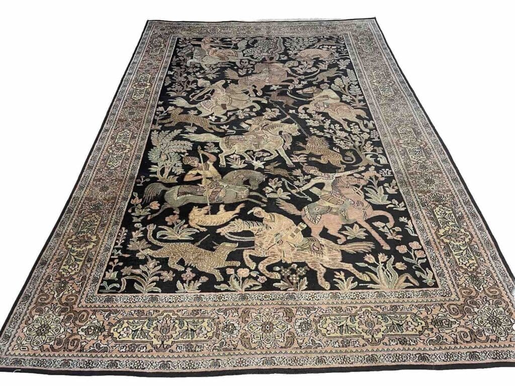 Orientteppich Kaschmir 270x185 cm Seide handgeknüpft