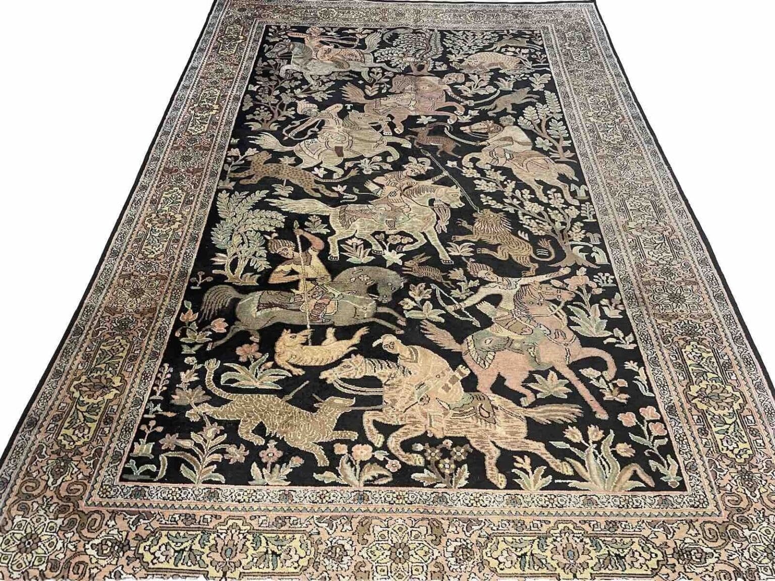 Orientteppich Kaschmir 270x185 cm Seide handgeknüpft