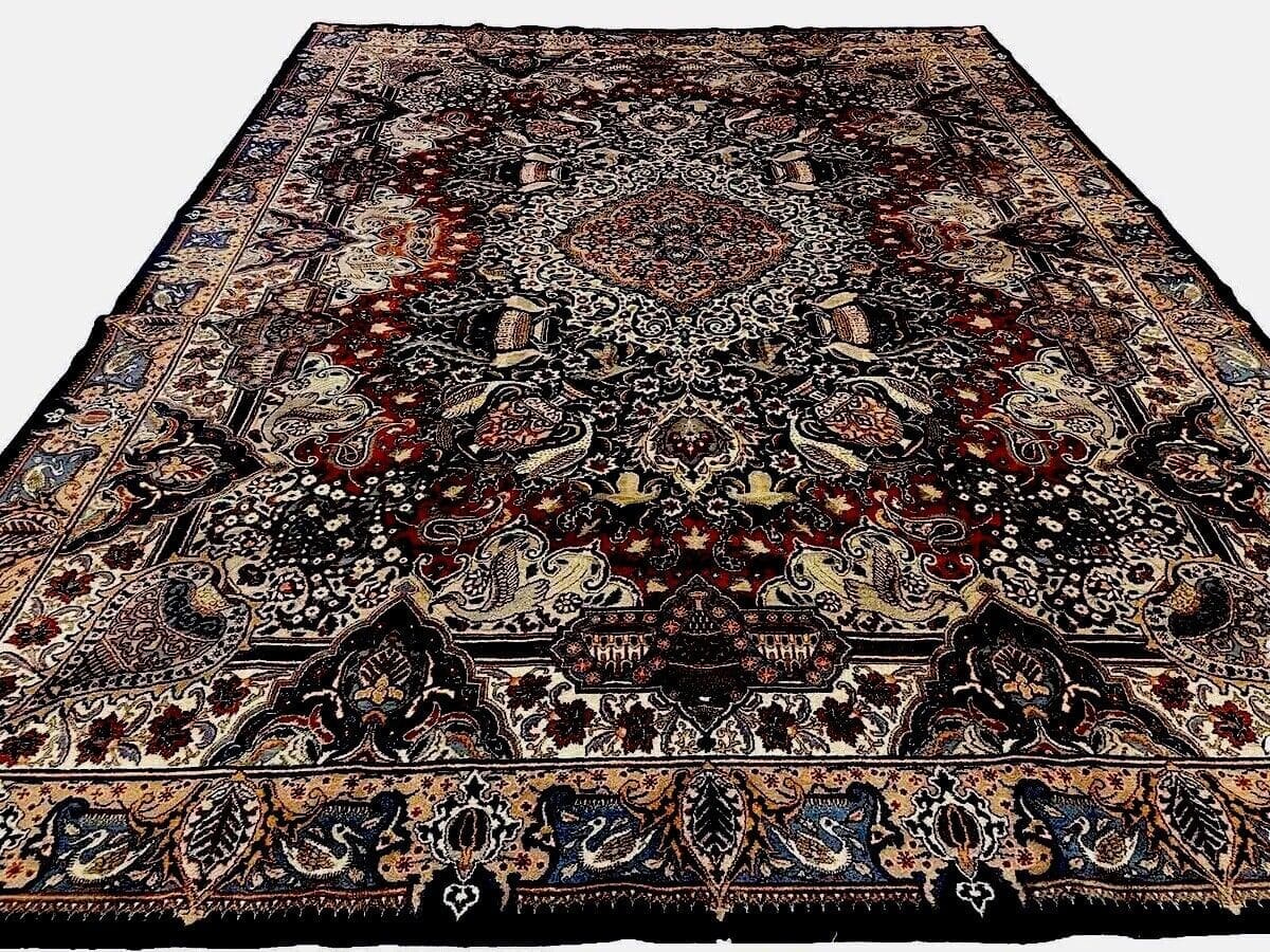 kashmari-blau-vasenmuster-perserteppich-400x300-sehr-feine-qualitat-sehr-1 Perserteppich Kaschmir 400x300 cm Wolle handgeknüpft