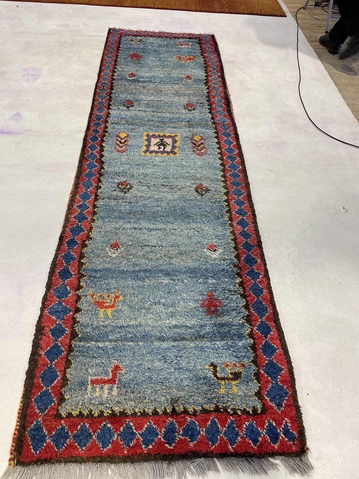 Perserteppich Gabbeh 295 x 80 cm Wolle handgeknüpft
