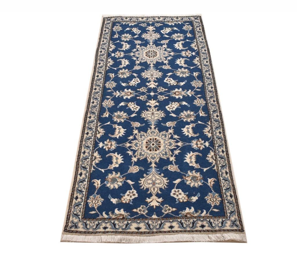 original-perserteppich-nain-kashmari-196-cm-x-76-cm-top-zustand-1-1 Perserteppich Nain 196 x 76 cm handgeknüpft (Verkauft)