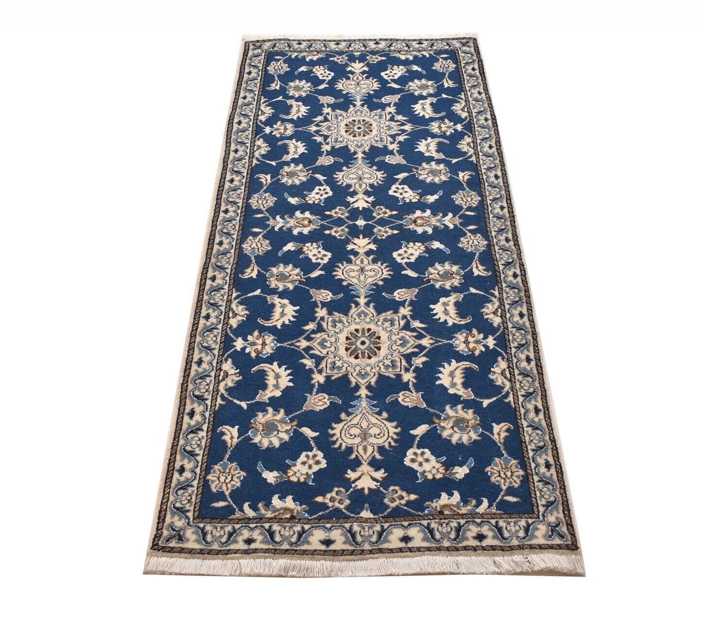 original-perserteppich-nain-kashmari-196-cm-x-76-cm-top-zustand-1-1 Perserteppich Nain 196 x 76 cm handgeknüpft (Verkauft)