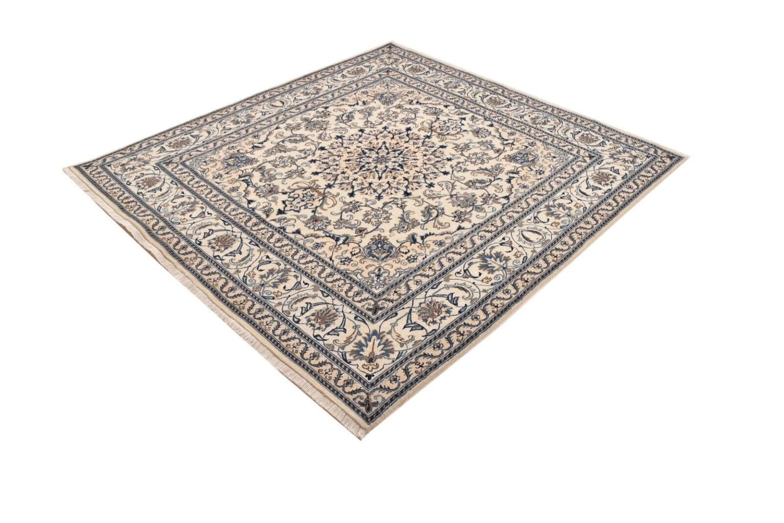 original-perserteppich-nain-kashmari-205-x-196-cm-neu-top-zustand-1-2 Perserteppich Nain 205 x 196 cm geknüpft (Verkauft)