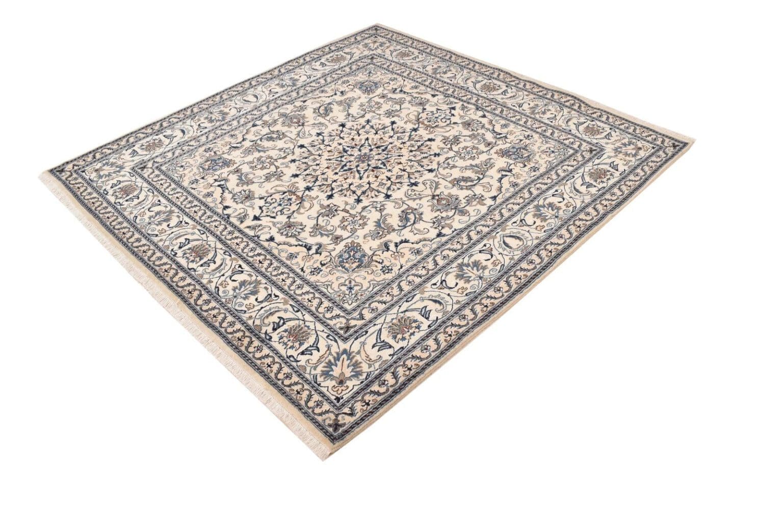 original-perserteppich-nain-kashmari-205-x-196-cm-neu-top-zustand-1-3 Perserteppich Nain 205 x 196 cm geknüpft (Verkauft)