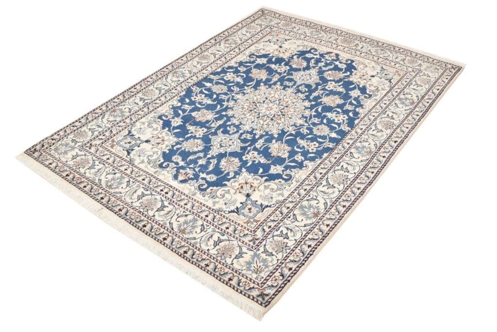 original-perserteppich-nain-kashmari-207-cm-x-146-cm-top-zustand-1-1 Perserteppich Nain 207 x 146 cm Wolle handgeknüpft (Verkauft)