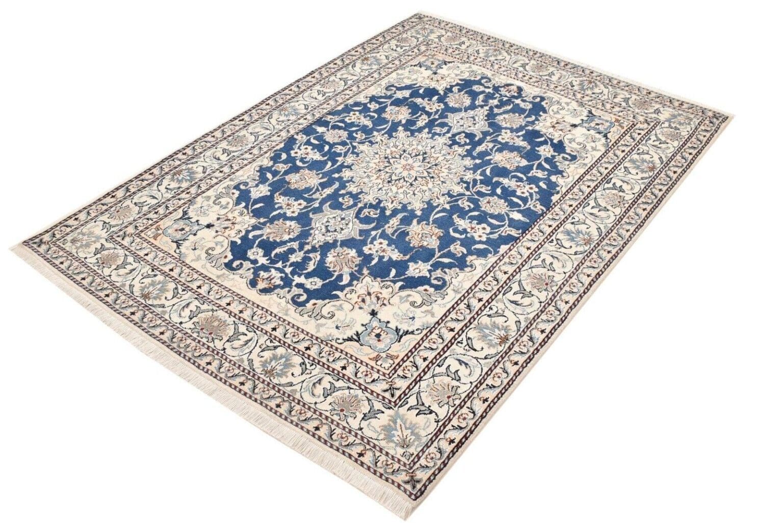 original-perserteppich-nain-kashmari-207-cm-x-146-cm-top-zustand-1-2 Perserteppich Nain 207 x 146 cm Wolle handgeknüpft (Verkauft)