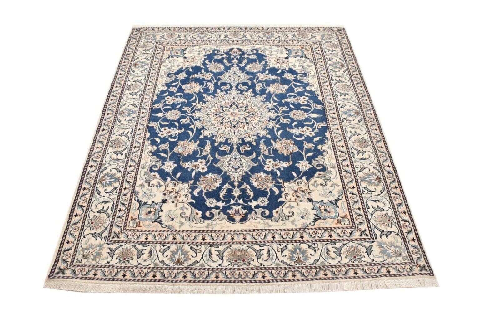 original-perserteppich-nain-kashmari-207-cm-x-146-cm-top-zustand-1-3 Perserteppich Nain 207 x 146 cm Wolle handgeknüpft (Verkauft)