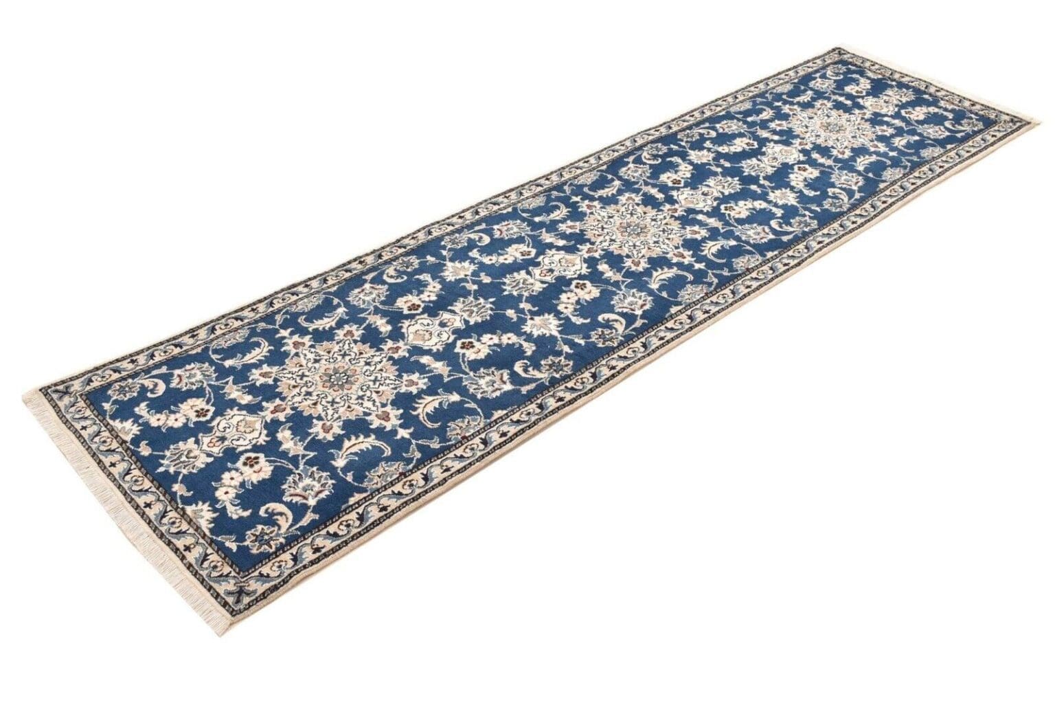 original-perserteppich-nain-kashmari-288-cm-x-78-cm-top-zustand-100-1-4 Perserteppich Nain Kaschmir 288 x 78 cm handgeknüpft (Verkauft)