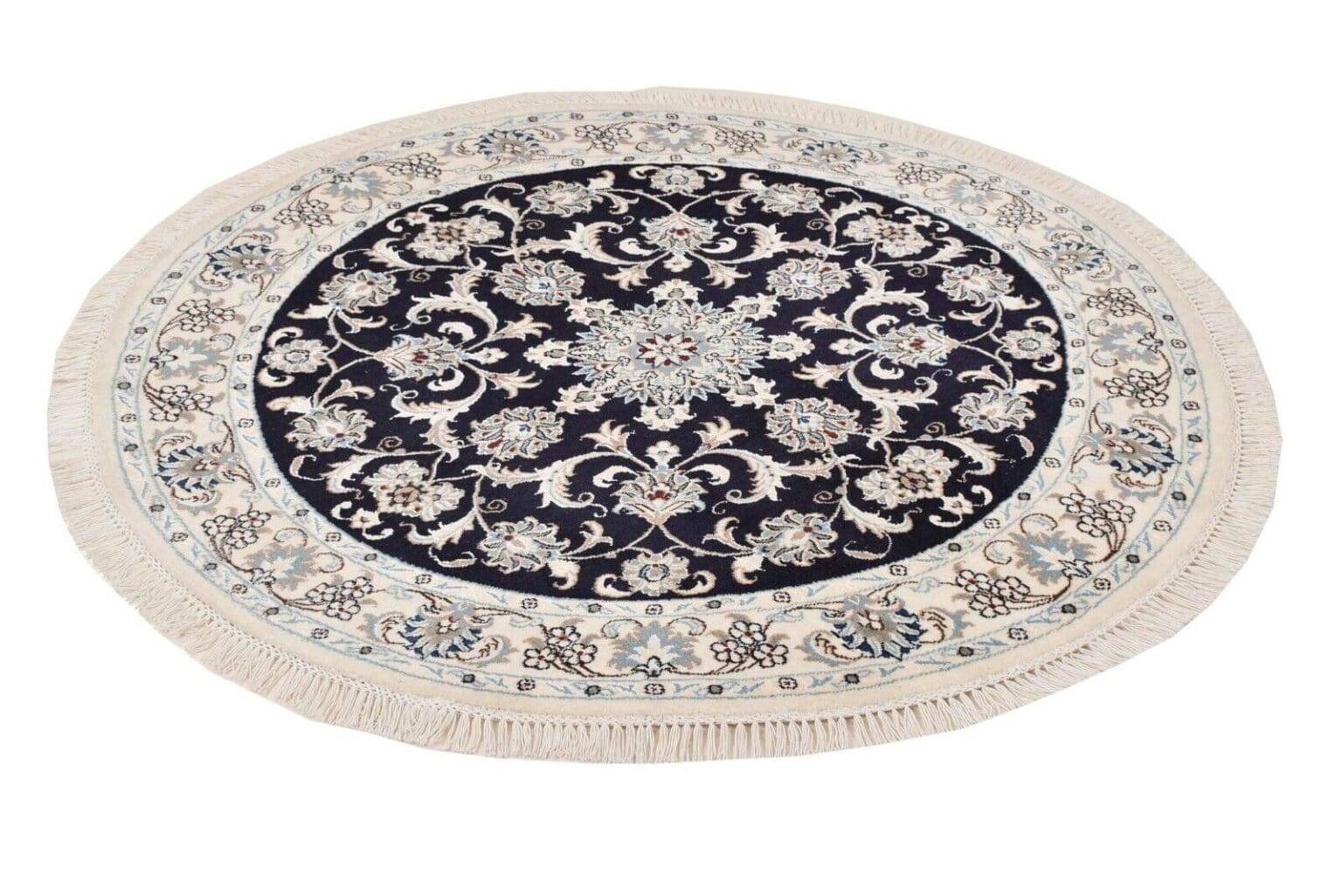 original-perserteppich-nain-kashmari-148-cm-x-148-cm-top-zustand-1-2 Perserteppich Nain 148 x 148 cm handgeknüpft (Verkauft)