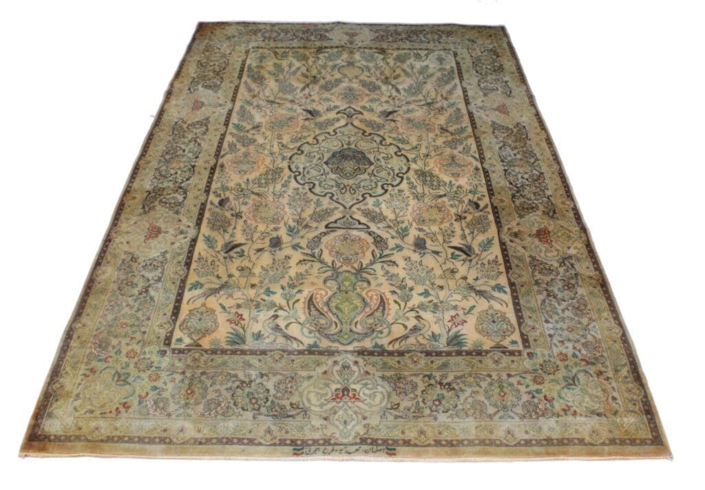 Perserteppich Isfahan 240 x 154 cm Seide Wolle handgeknüpft