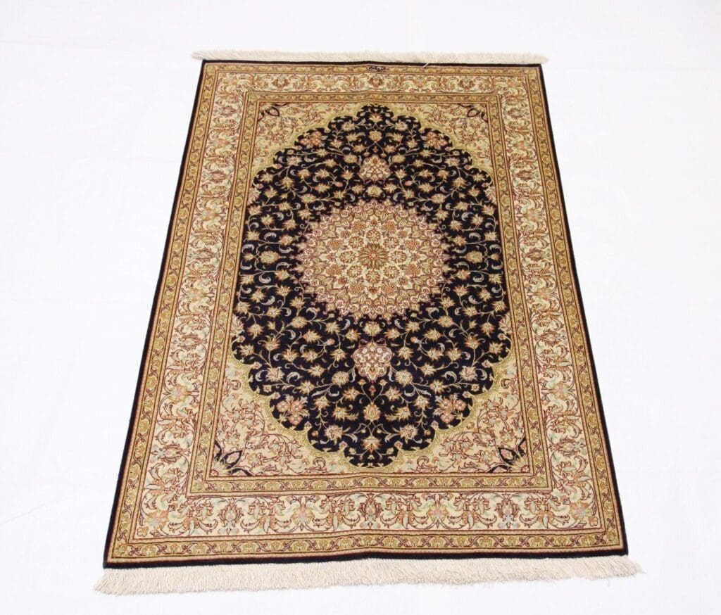 Perserteppich Ghom 118 x 81 cm Seide handgeknüpft