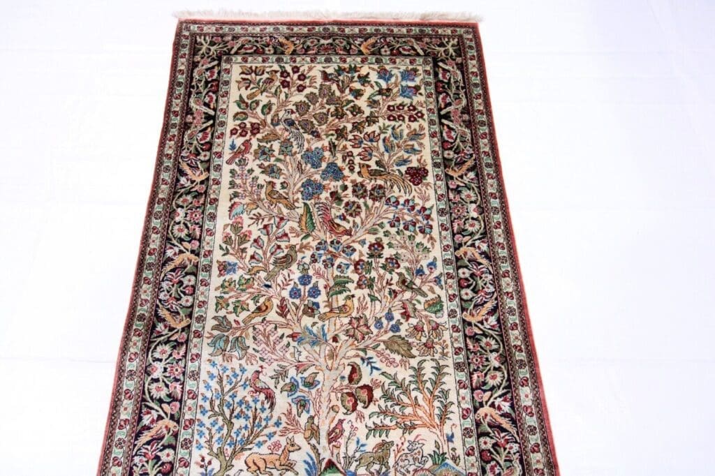 Perserteppich Ghom 130 x 80 cm Seide handgeknüpft