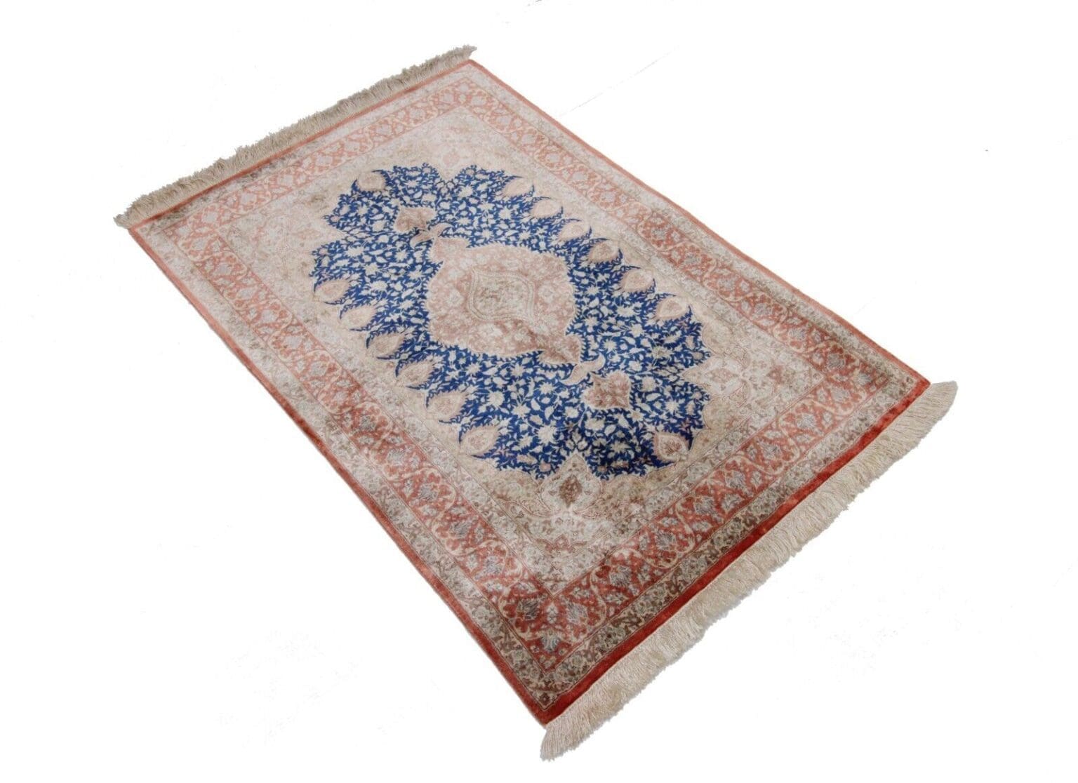 Perserteppich Qom 115 x 78 cm Seide handgeknüpft