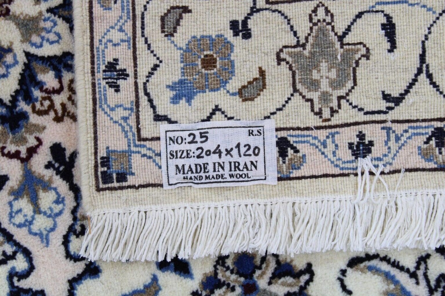 Perserteppich Nain 204 x 120 cm Wolle handgeknüpft