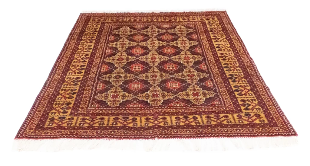 Orientteppich Samarkand 195 x 153 cm Schurwolle handgeknüpft