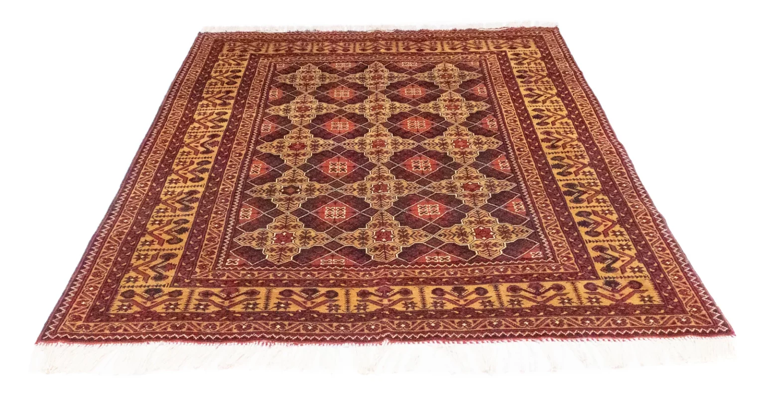 Orientteppich Samarkand 195 x 153 cm Schurwolle handgeknüpft