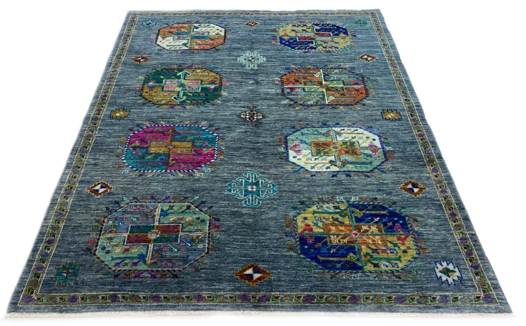 Orientteppich Samarkand 196 x 156 cm Schurwolle handgeknüpft