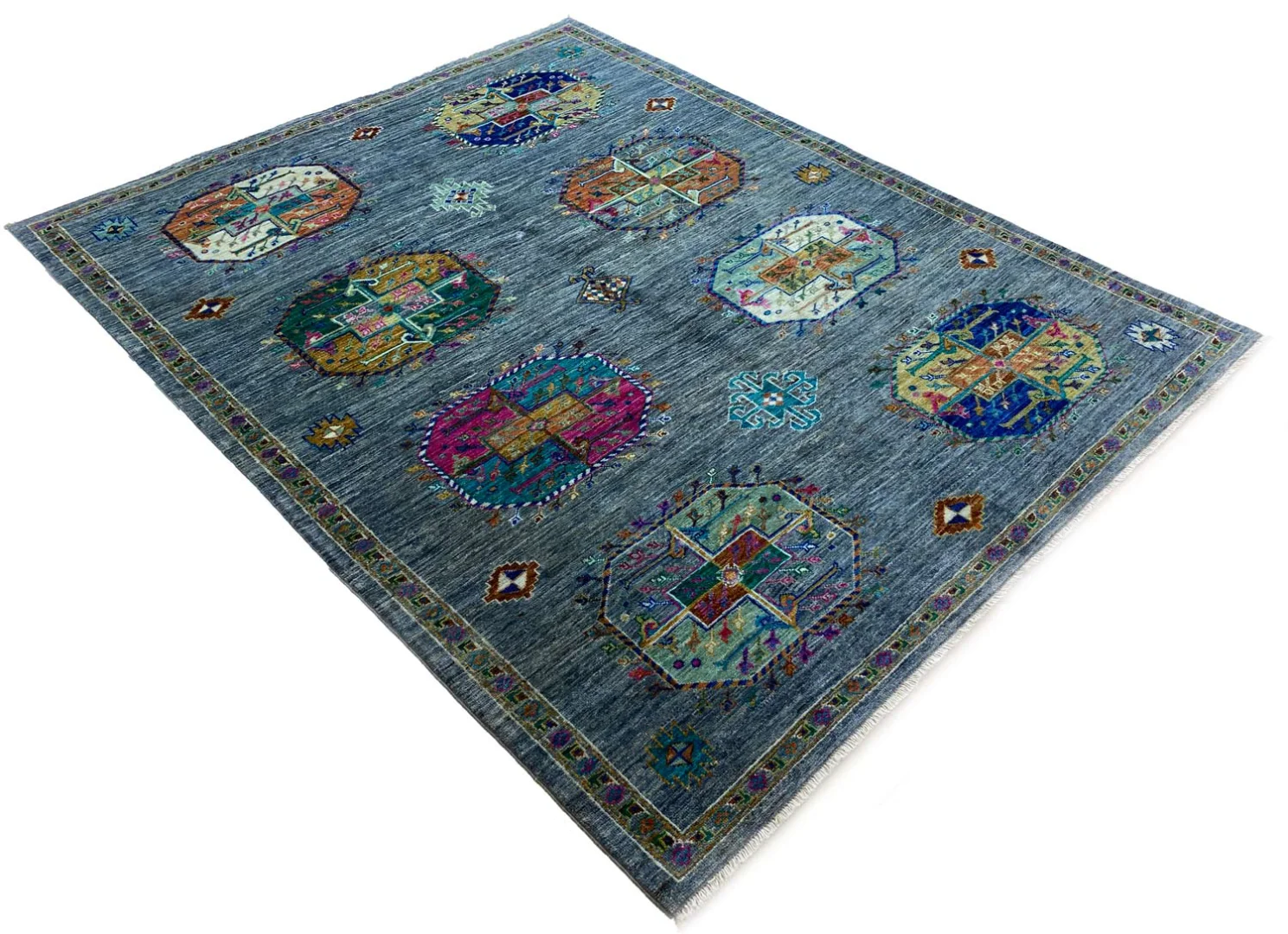 Orientteppich Samarkand 196 x 156 cm Schurwolle handgeknüpft