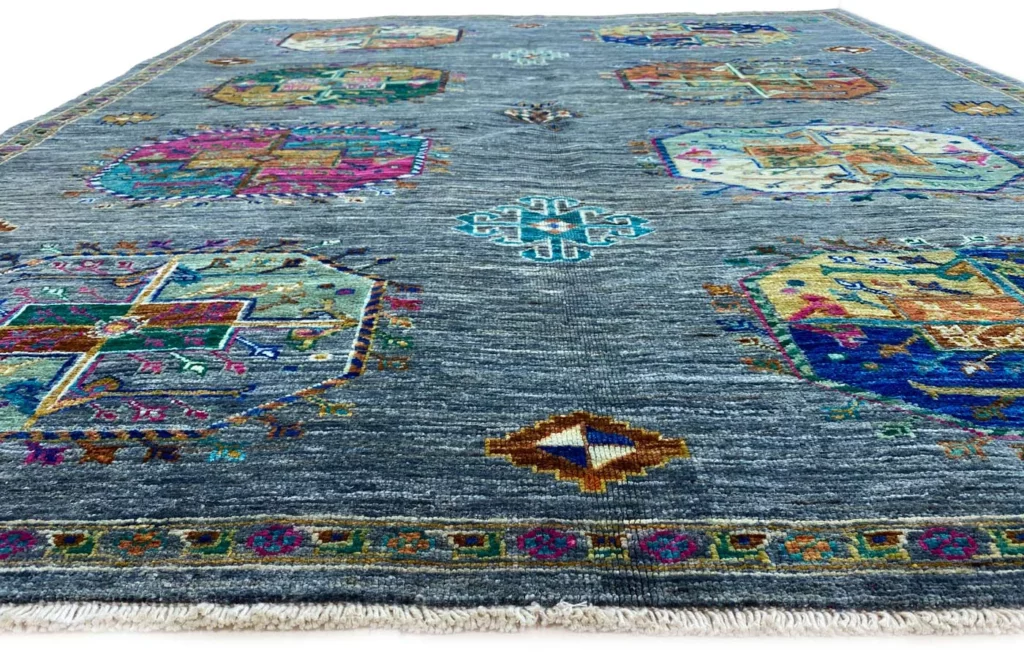 Orientteppich Samarkand 196 x 156 cm Schurwolle handgeknüpft