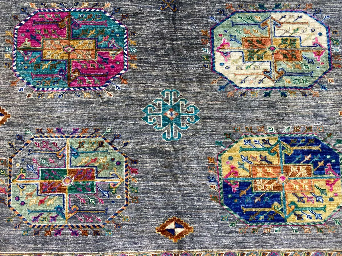 Orientteppich Samarkand 196 x 156 cm Schurwolle handgeknüpft