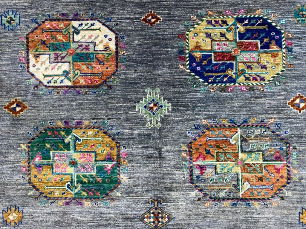 Orientteppich Samarkand 196 x 156 cm Schurwolle handgeknüpft
