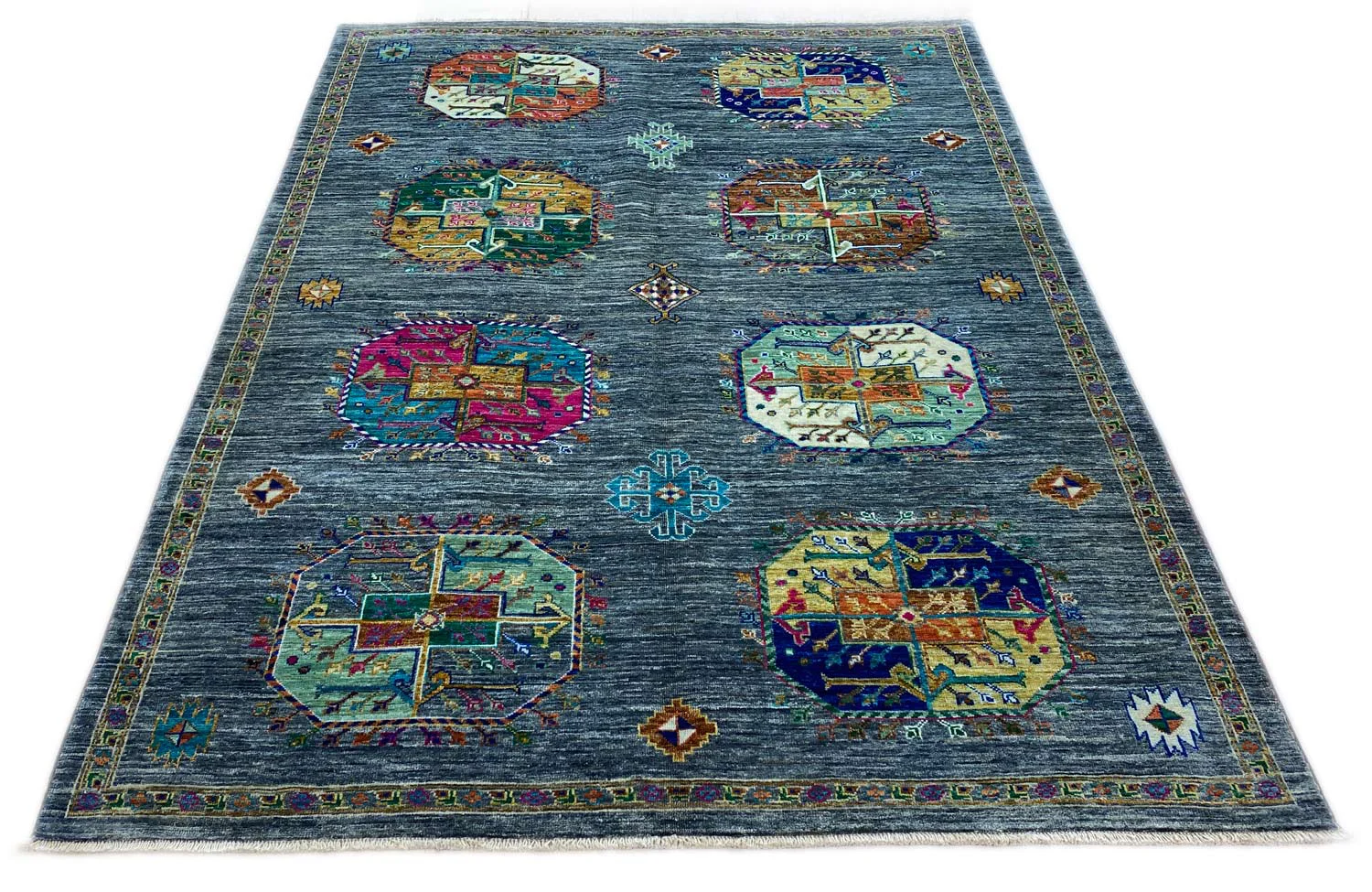 Orientteppich Samarkand 204 x 150 cm Wolle handgeknüpft