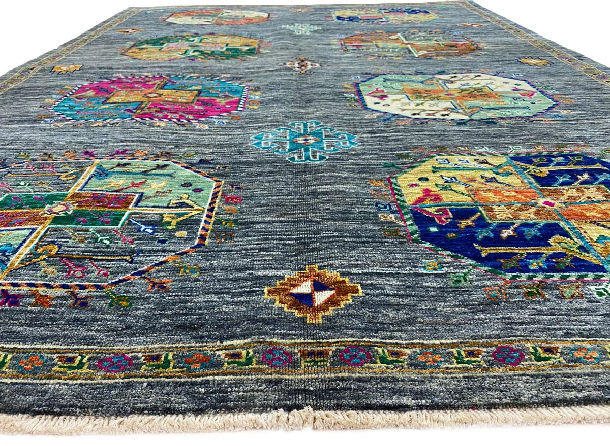 Orientteppich Samarkand 204 x 150 cm Wolle handgeknüpft