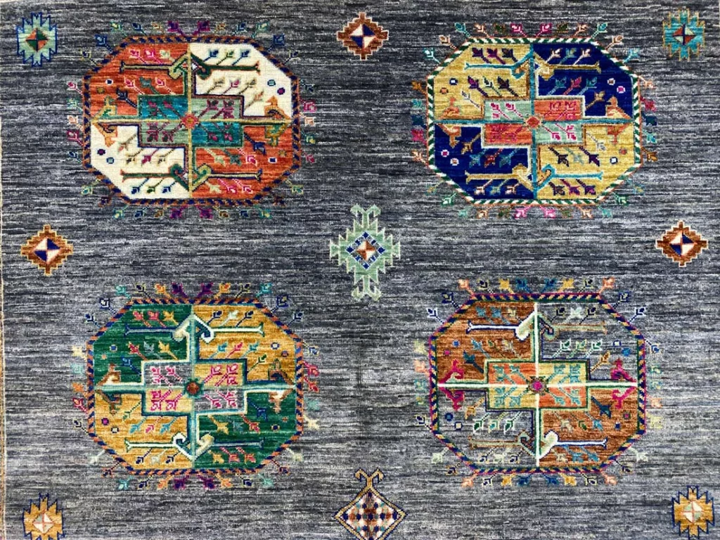 Orientteppich Samarkand 204 x 150 cm Wolle handgeknüpft