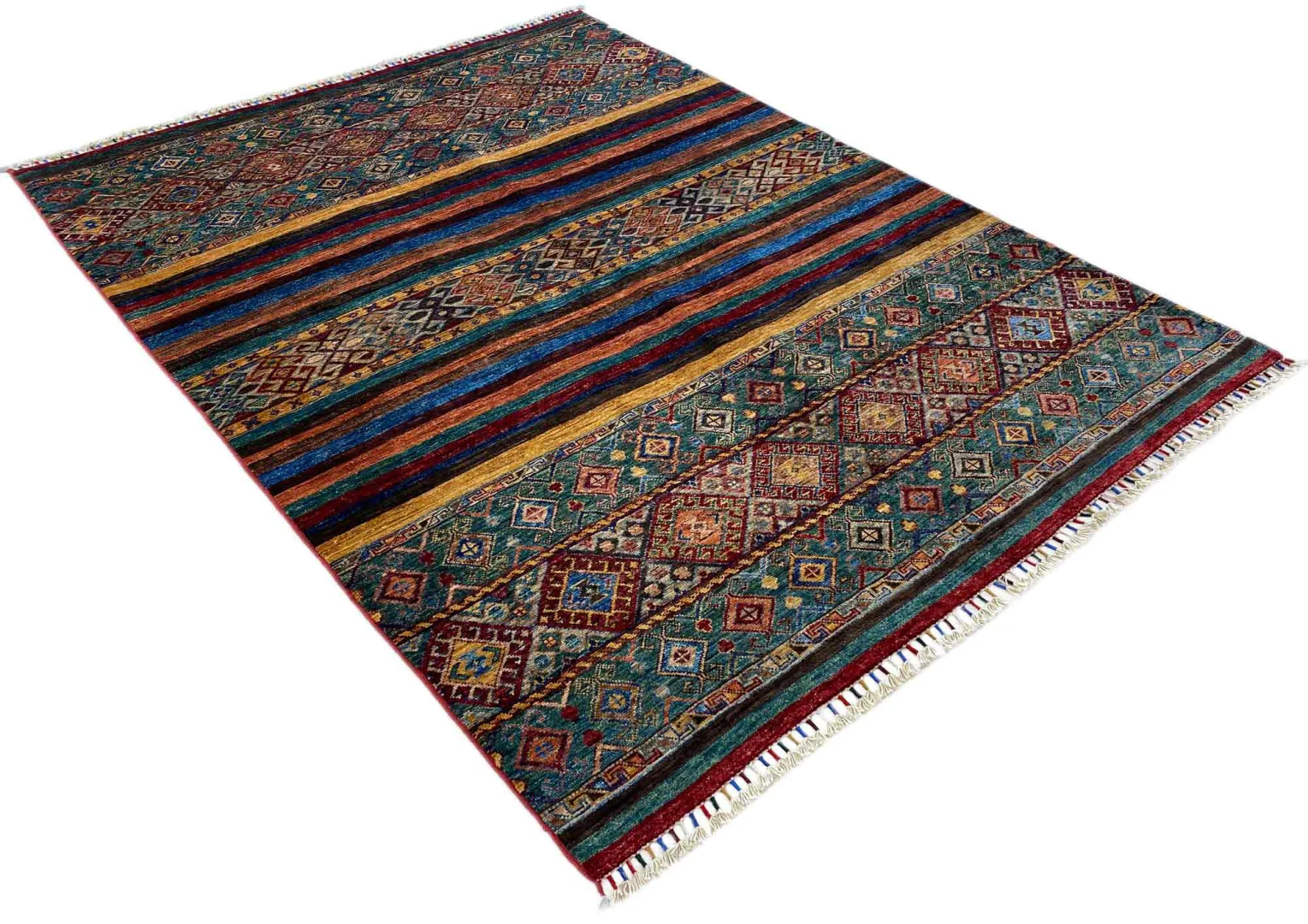 Orientteppich Samarkand 212 x 157 cm Schurwolle handgeknüpft