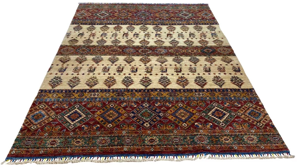 Orientteppich Samarkand 239 x 174 cm Schurwolle handgeknüpft