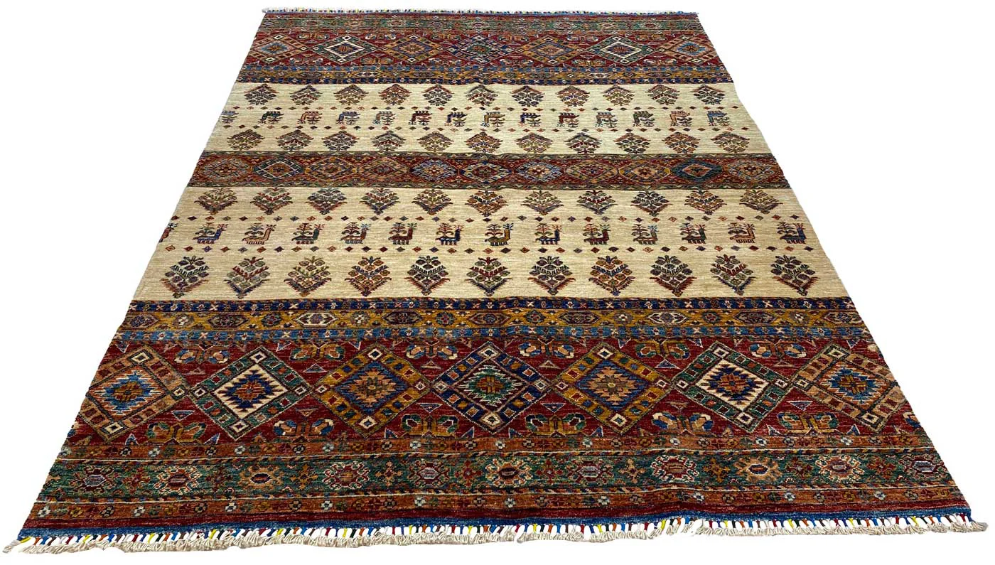 Orientteppich Samarkand 239 x 174 cm Schurwolle handgeknüpft