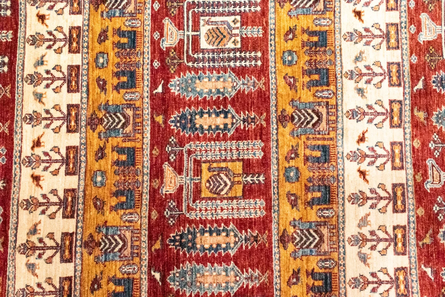 Orientteppich Samarkand 239 x 182 cm Schurwolle handgeknüpft