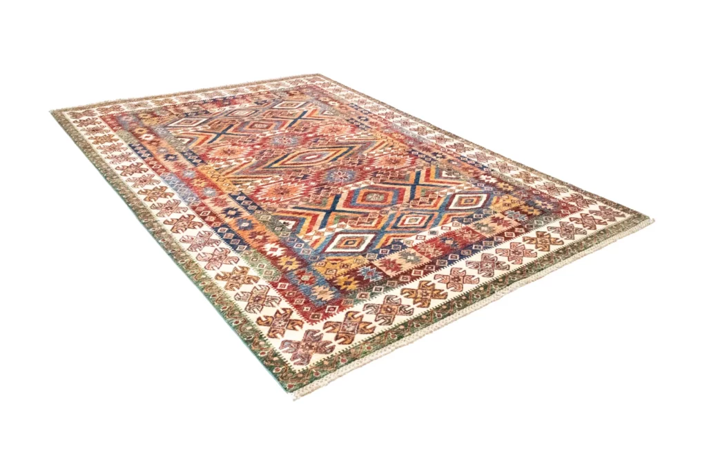 Orientteppich Samarkand 241 x 174 cm Schurwolle handgeknüpft