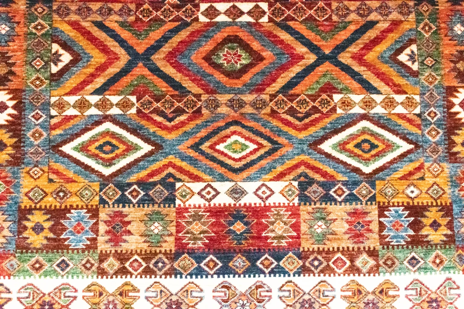 Orientteppich Samarkand 241 x 174 cm Schurwolle handgeknüpft