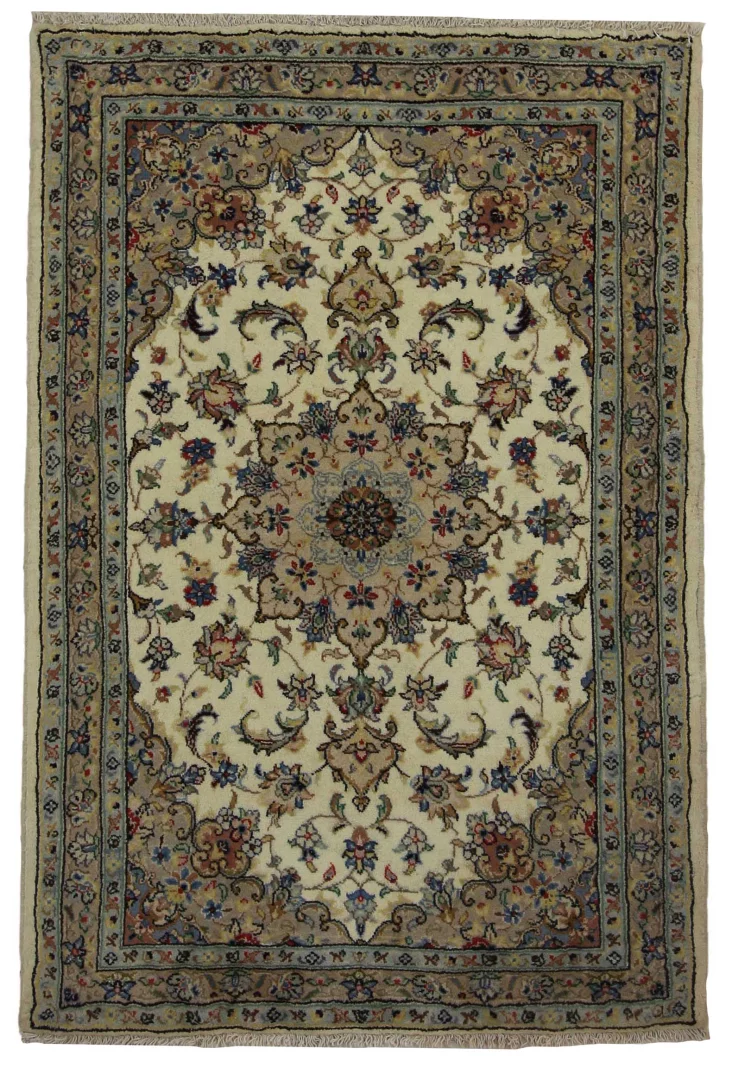 Perserteppich Keshan 153 x 102 cm Schafwolle handgeknüpft
