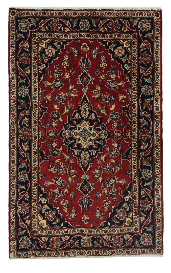 Perserteppich Keshan 160 x 100 cm Schafwolle handgeknüpft