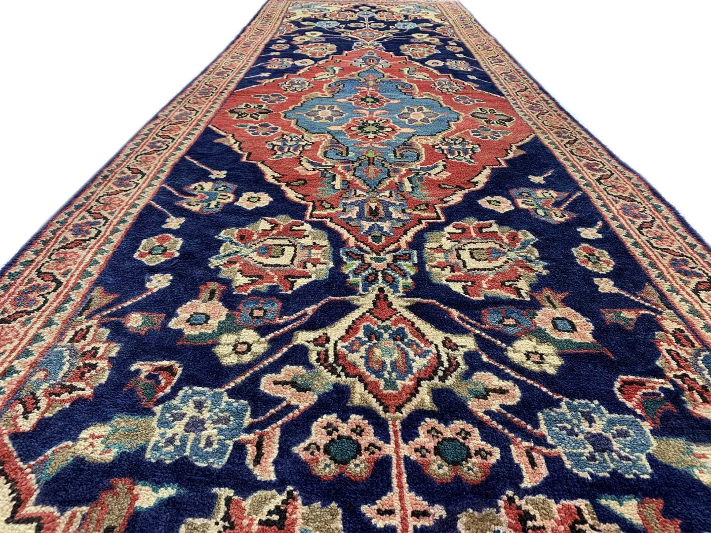 hamadan-teppich-318-x-95-cm-ca-100000-350000-knoten-m-1-3 Perserteppich Hamadan 318 x 95 cm Wolle handgeknüpft
