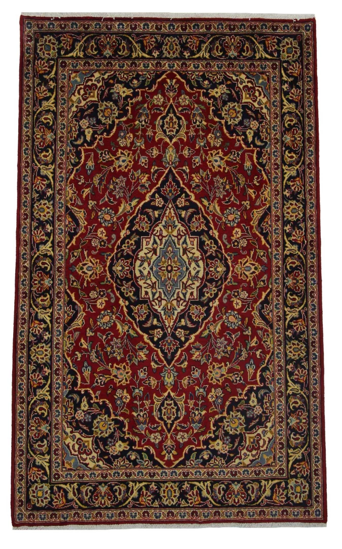 Perserteppich Keshan 172 x 106 cm Schafwolle handgeknüpft