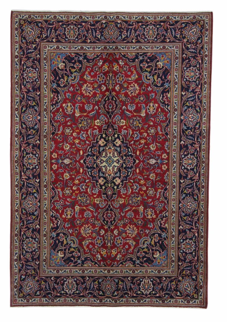 Perserteppich Keshan 198 x 135 cm Wolle handgeknüpft