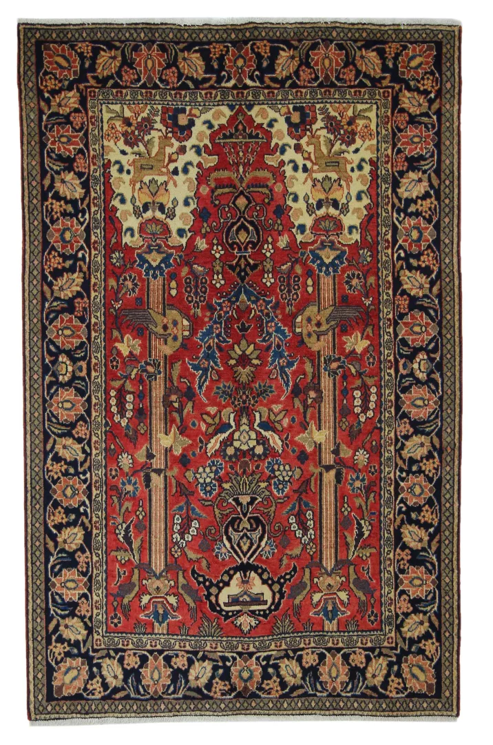 Perserteppich Keshan 200 x 127 cm Wolle handgeknüpft