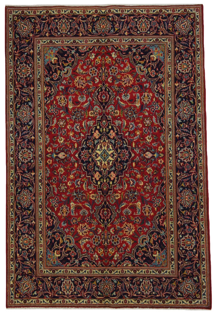 Perserteppich Keshan 200 x 133 cm Schafwolle handgeknüpft